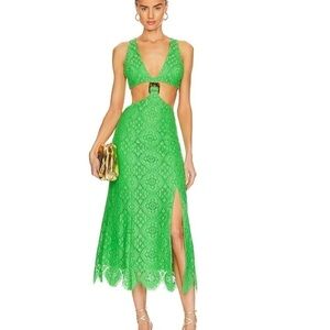 BNWT ALICE MCCALL LIME YVONNE MIDI DRESS